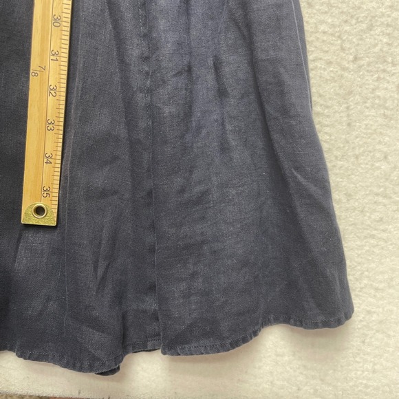 Lauren Ralph Lauren 100% Linen Dress Large Midi Shirt Luxury Preppy Old Money - Picture 8 of 9